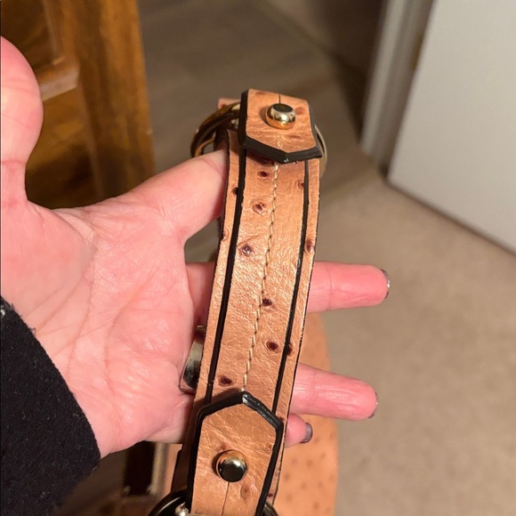 Dooney & Bourke Ostrich-Embossed Tan Shoulder Bag - Picture 5 of 8